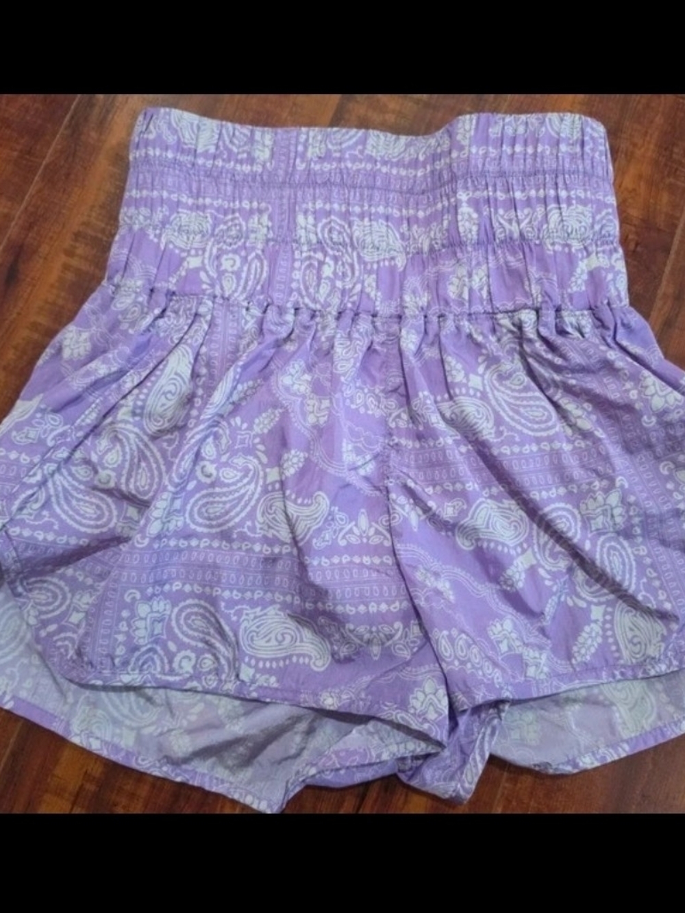 Free People, Lavender Paisley Smocked Waist Women’s Shorts